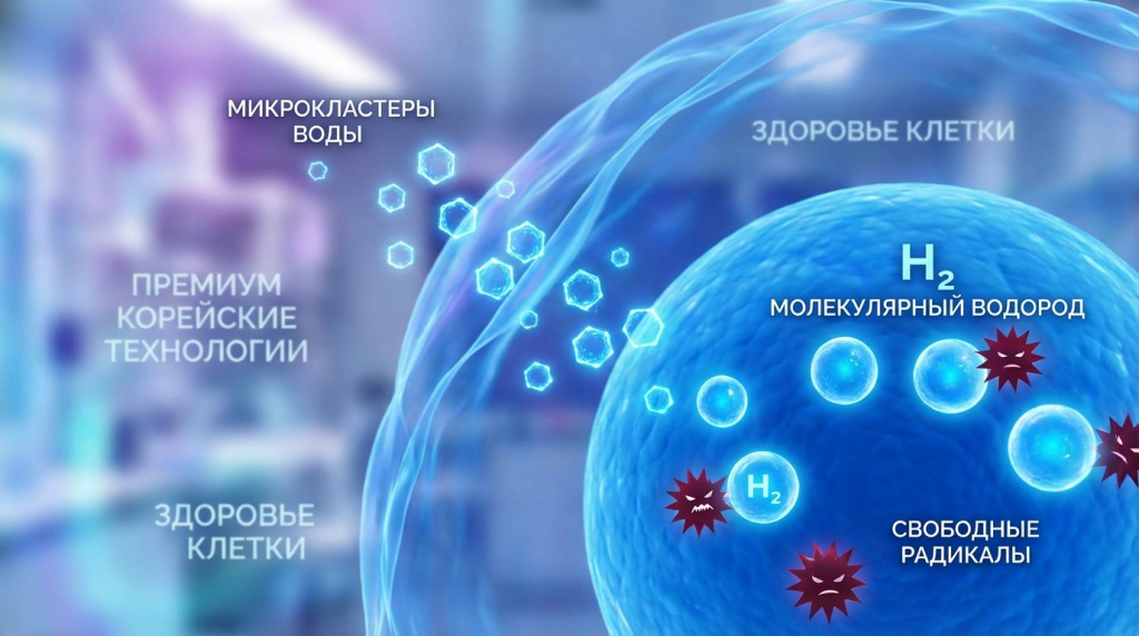 Действие молекулярного водорода и микрокластерной воды